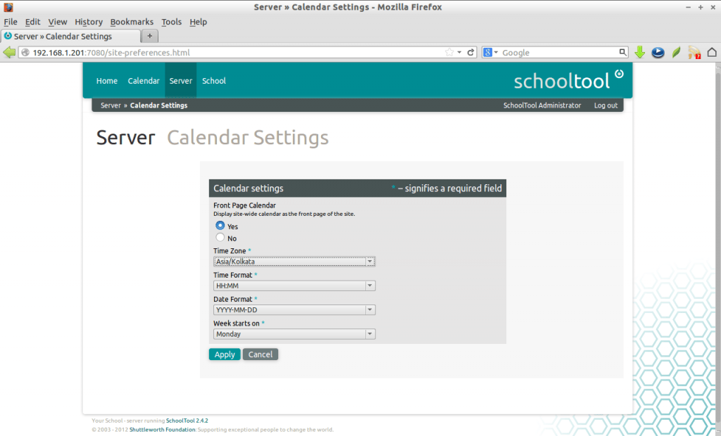 Server » Calendar Settings - Mozilla Firefox_009