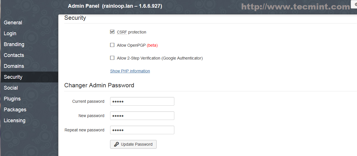 Set New Admin Password