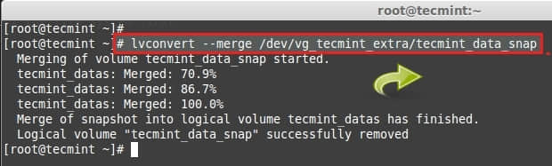 Restore LVM Snapshot