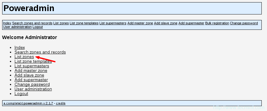 Check List of Zones