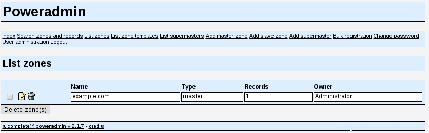 Check List of DNS Zones