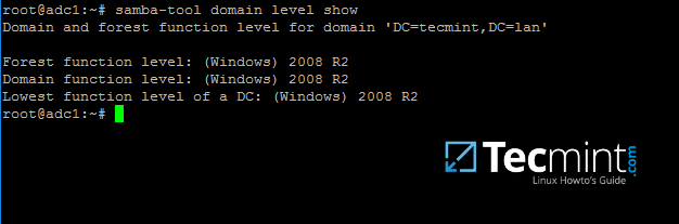 Verify Samba Domain Level