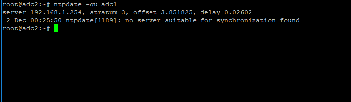 NTP Time Synchronization Error