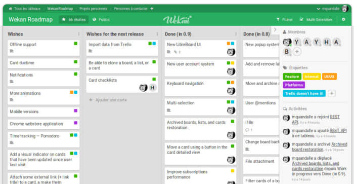 Wekan project management software