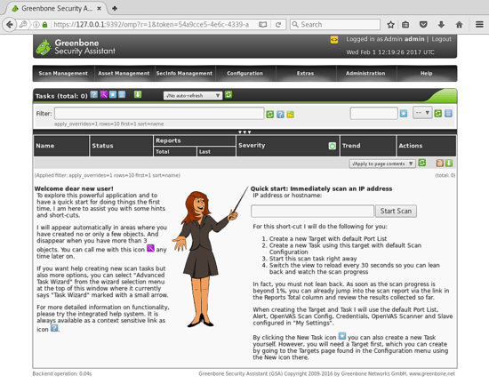 OpenVAS Dashboard