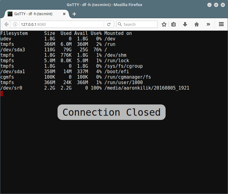 Gotty Linux Disk Usage