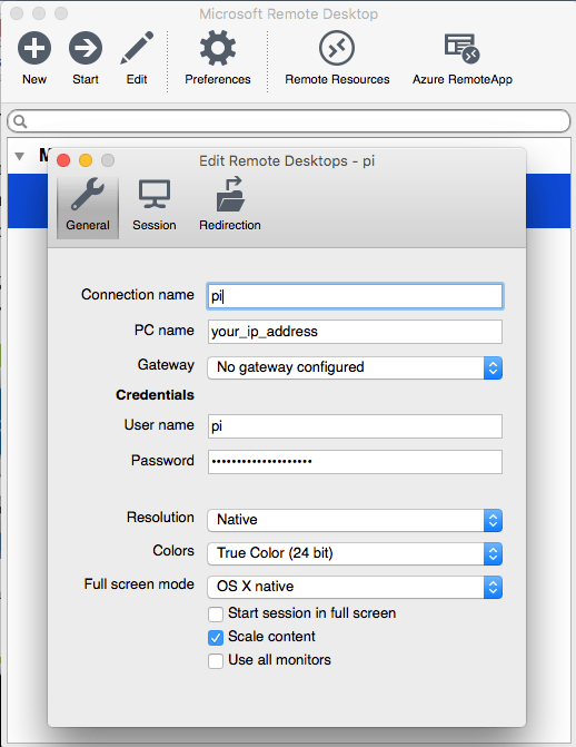 Setting up a remote connection