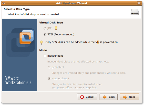 Fig.04：Vmware Wizard Disk 