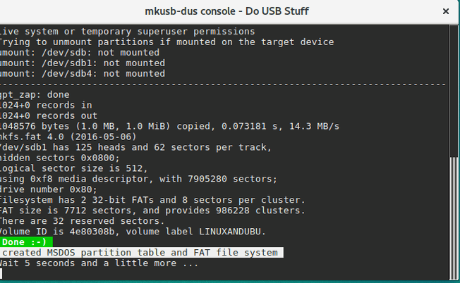 mkusb usb 控制台