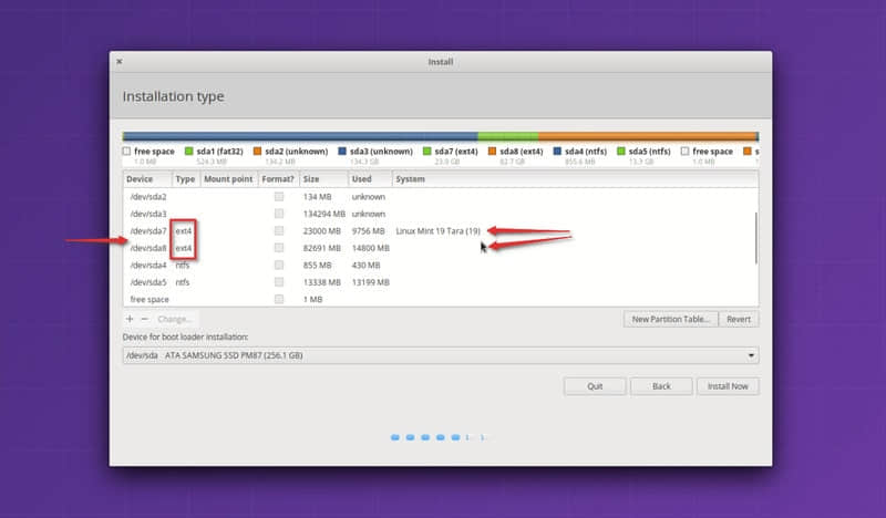 Identifying Linux partition in dual boot