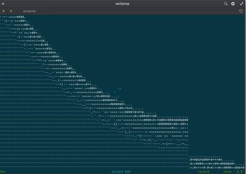 ascii jump game