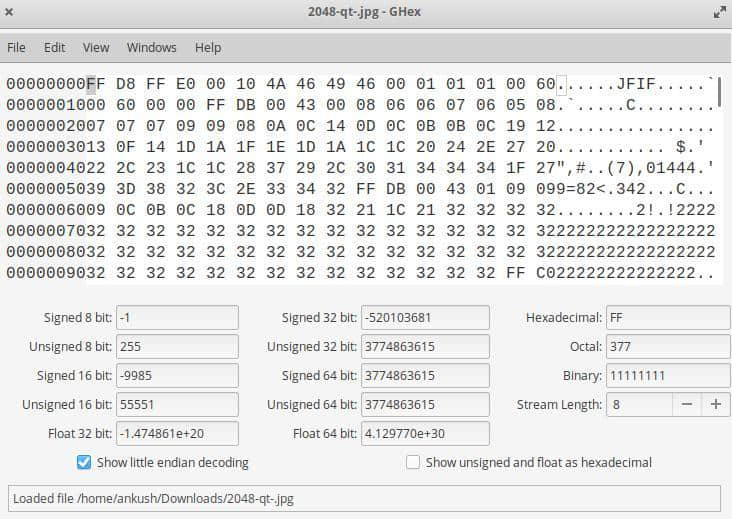 gnome hex editor