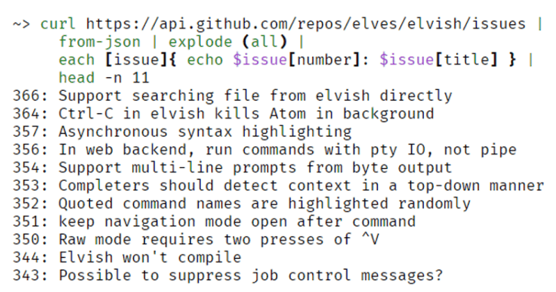 Pipelines In Elvish