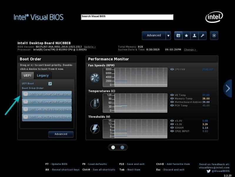 Intel NUC 的 BIOS 设置