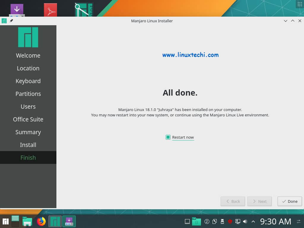 Restart-Manjaro-18-1-after-installation