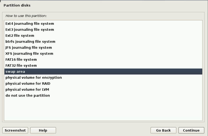 选择交换空间-debian10