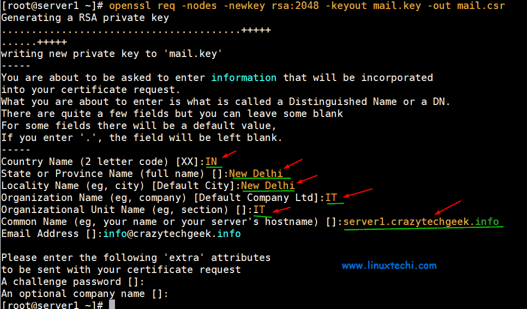 Postfix-Key-CSR-CentOS8