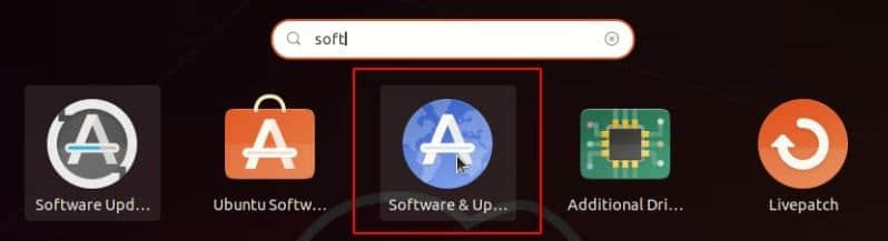 Software & Updates application in Ubuntu