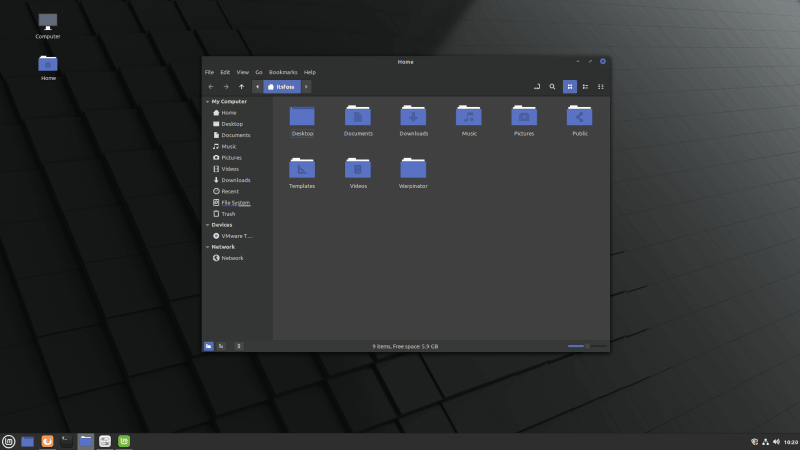 Mint 20 Nemo File Manager Blue Color Theme