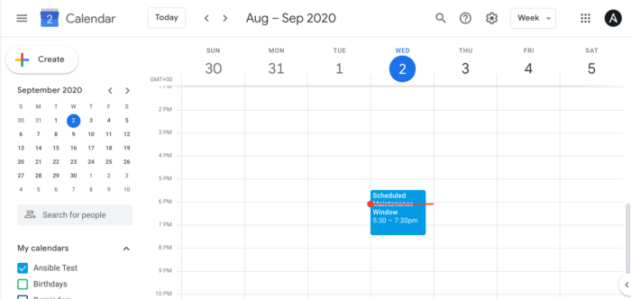 Google Calendar screenshot