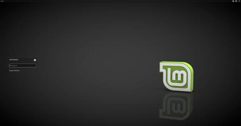 基于 LightDM 的 Linux Mint 登录屏幕