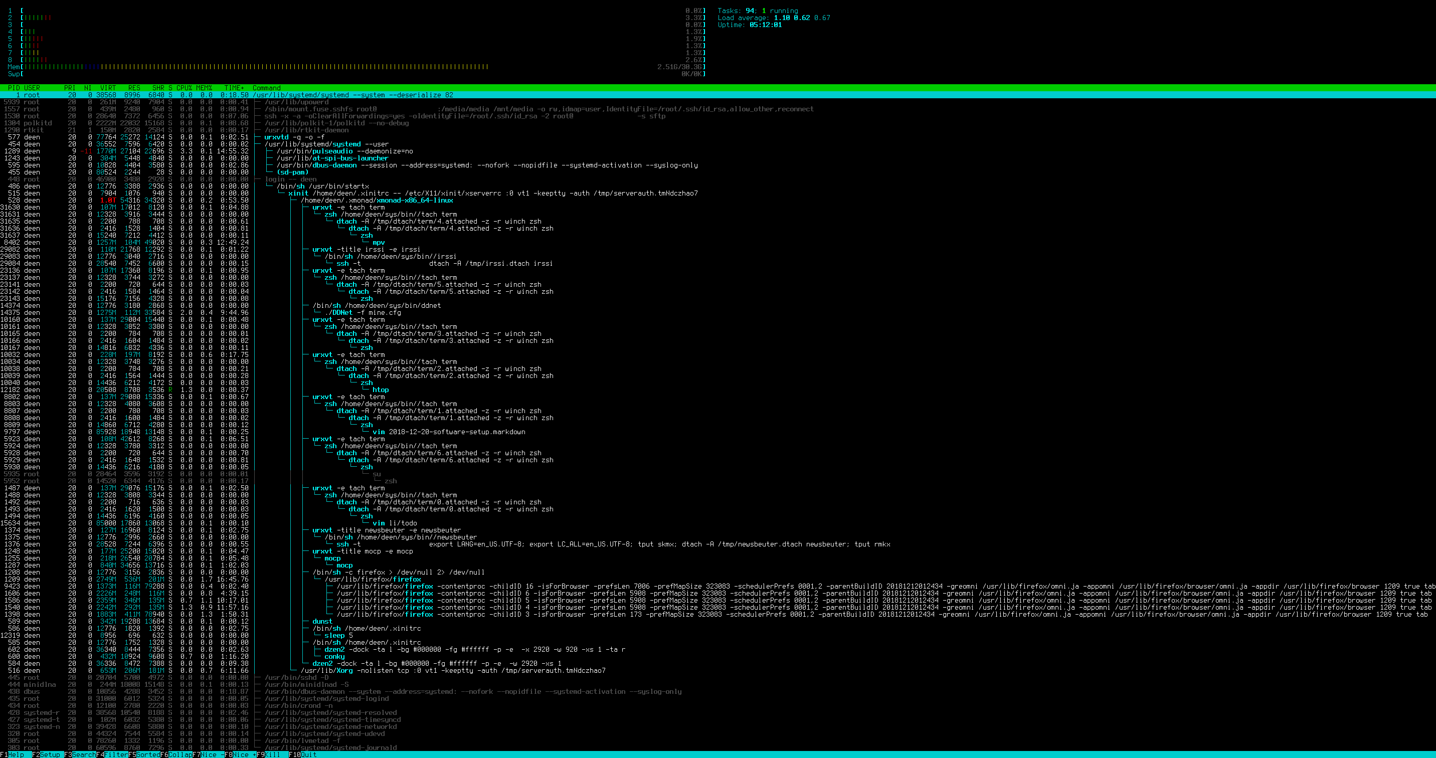 htop overview