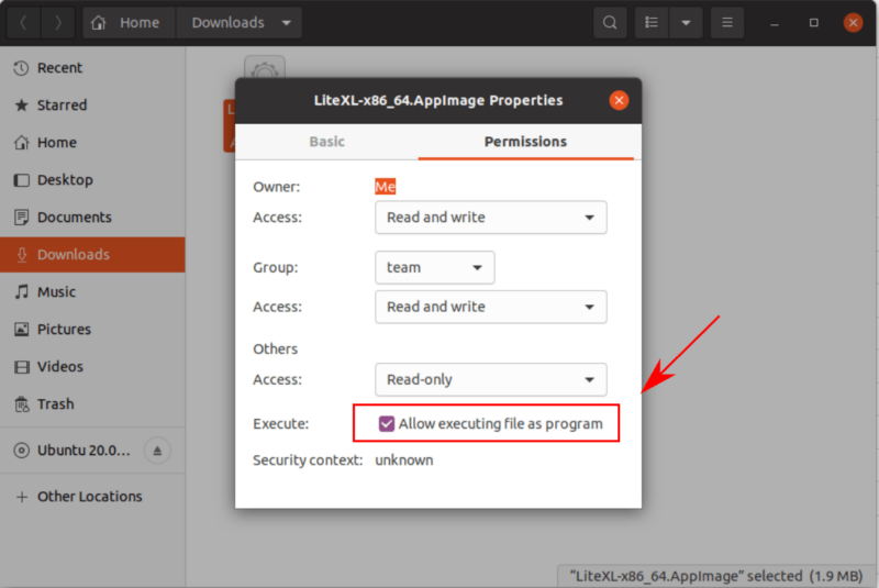 Verifying execution permissions