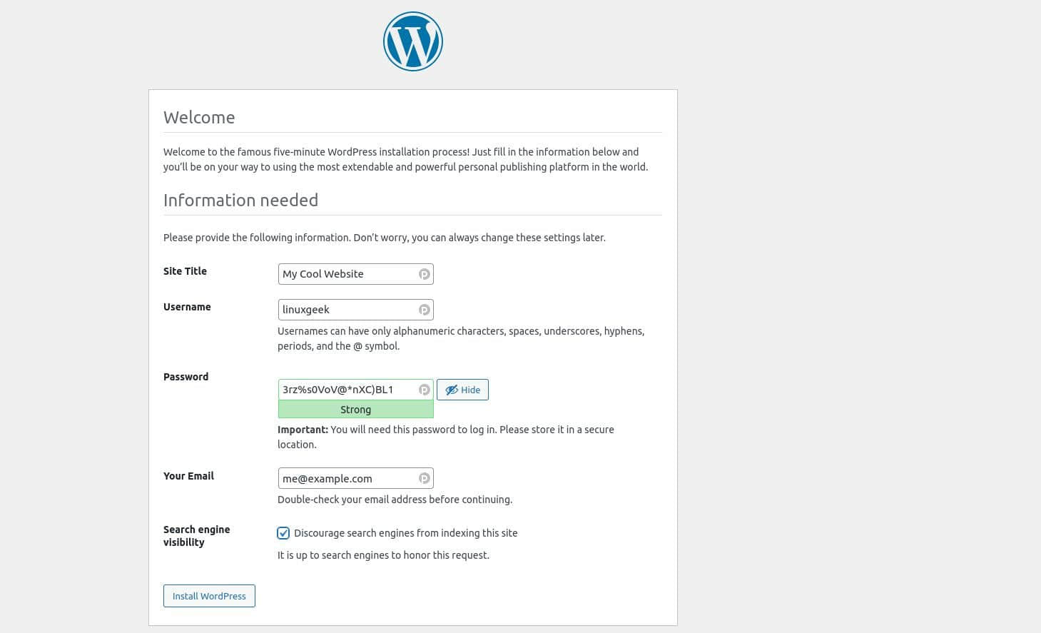 WordPress 启动