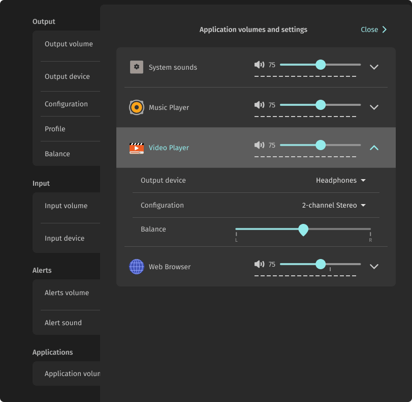 cosmic de sound settings