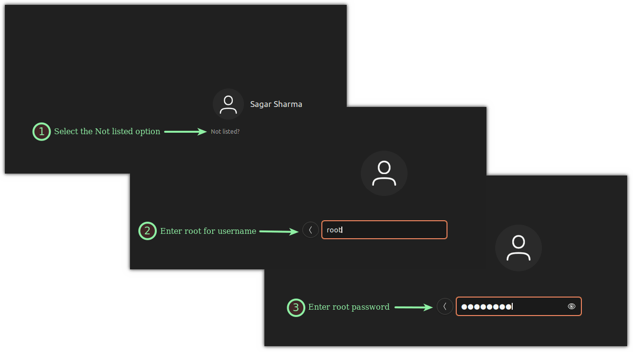 Login as a root in ubuntu desktop