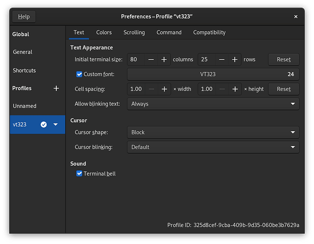 preference profile screen - text appearance