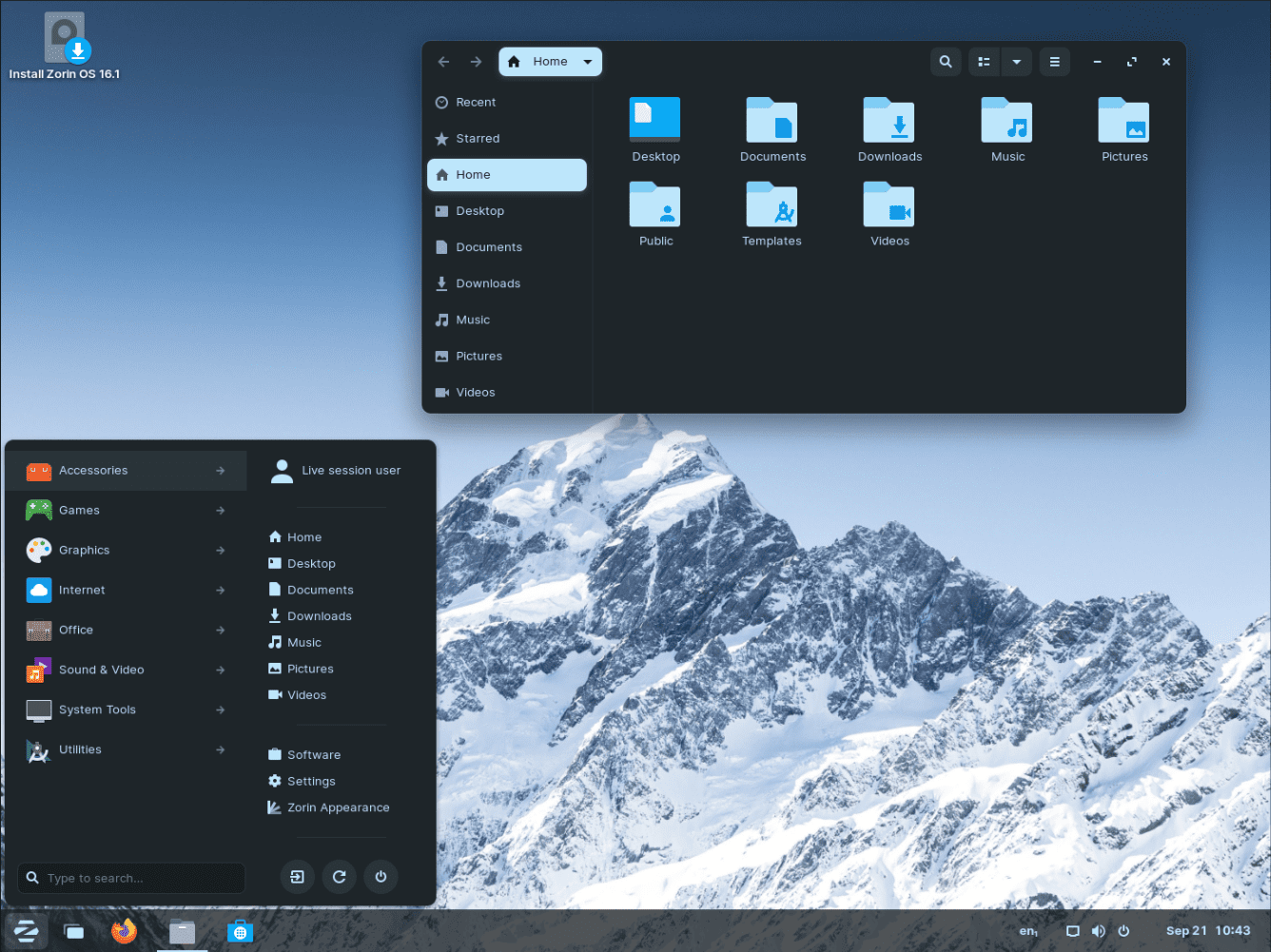 zorin os home screenshot