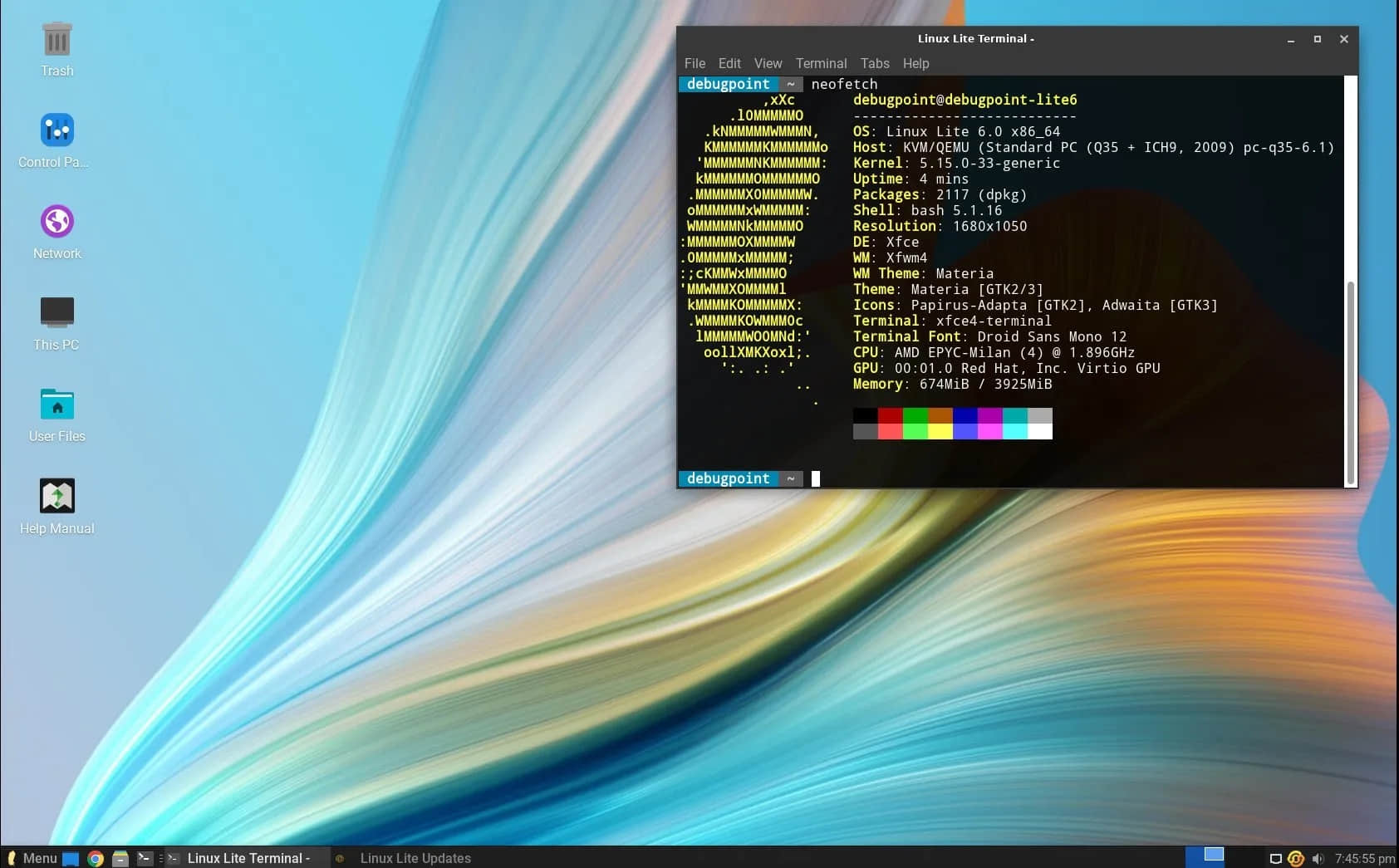 Linux Lite 6 Xfce 桌面